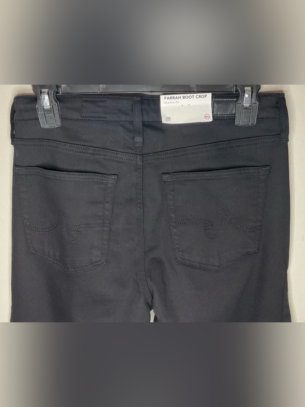 Adriano Goldschmied Women’s AG Farrah Boot Crop Mid Rise Jeans Black Sz 28 NWT - Picture 8 of 11